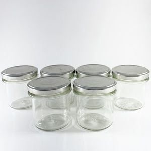 Mason Jar Style Clear 6-Piece Glasses Jars With Lids 2” Inches X 2” Inches